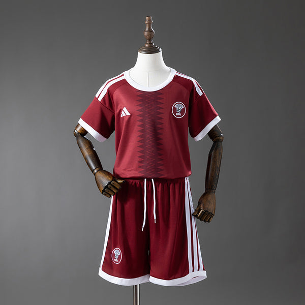 Kids Qatar Home Jersey 2026 World Cup Football Kit Soccer Shirt