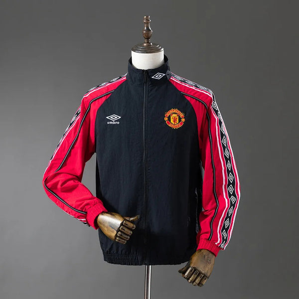Manchester United Windbreaker 2025/26 Black Red Football Kit - PalmSportss