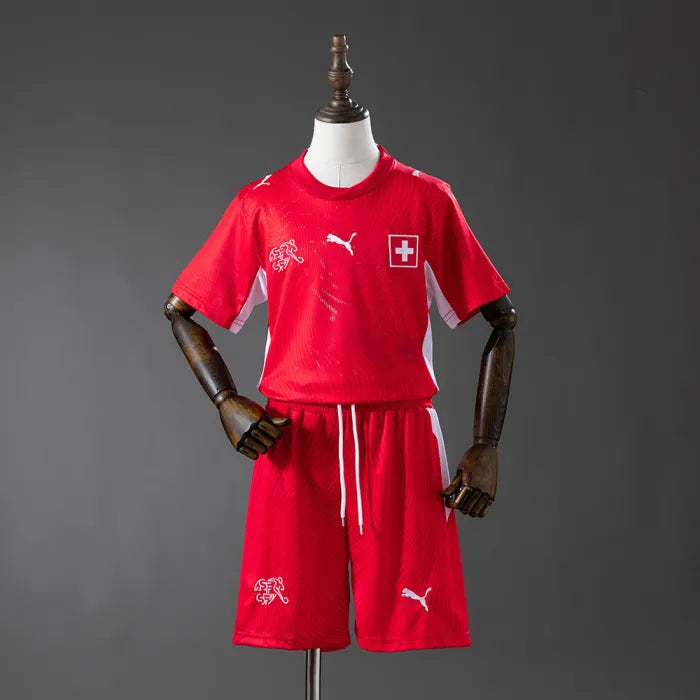 Kids Switzerland Home Jersey 2026 World Cup Football Kit Soccer Shirt PalmSportss